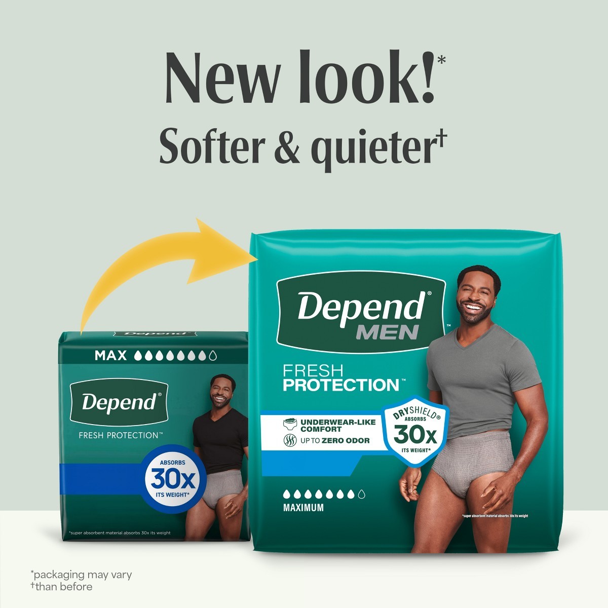 Depend Fresh Protection Adult Disposable Underwear for Men- L – Gray – 17ct