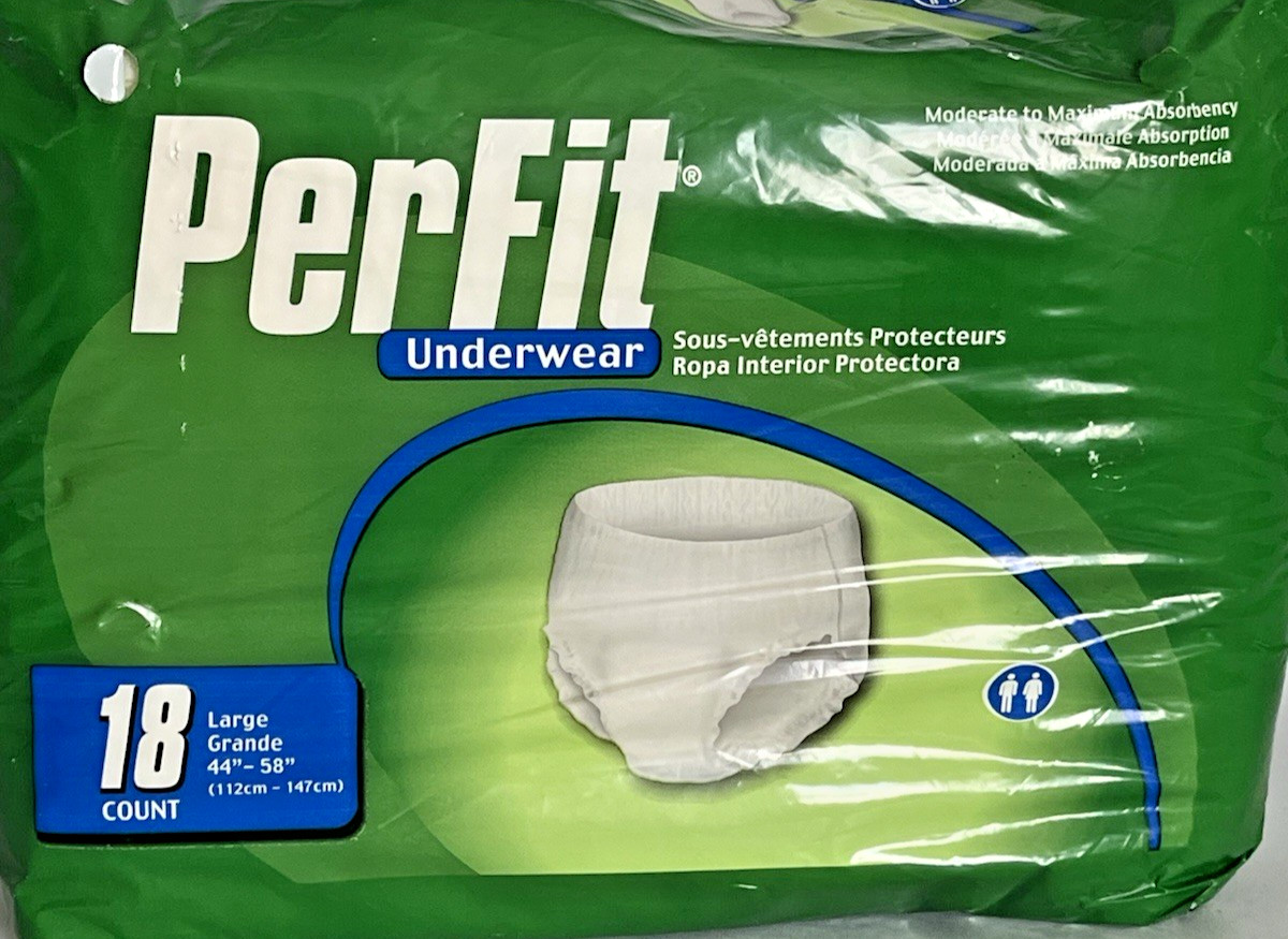 Per-Fit Protective Underwear Adult Unisex SZ Large 18-Pk Maximum Absorbency
