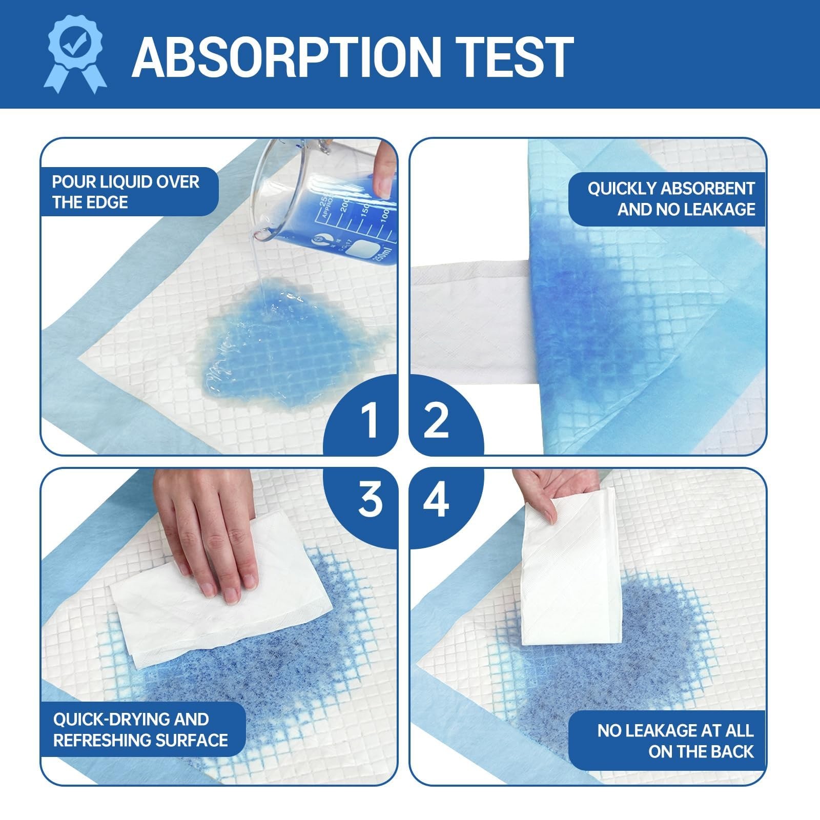 Bed Pads Disposable 40″X60″ Chucks Pads Oversized Underpads with 200 Gram, Su…