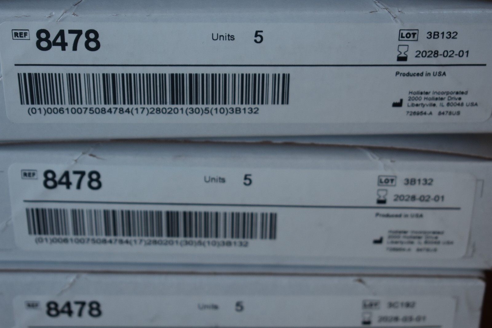 Lot of five Boxes Hollister Premier One Piece Urostomy Pouch (8478) 5 per box