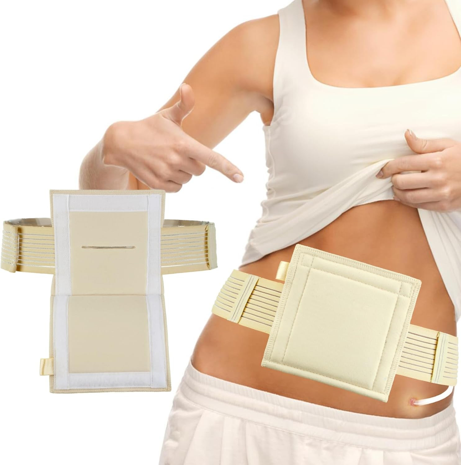 [2 Pack] Feeding Tube Belt, PEG Tube Holder G-Tube Protective Belt Breathable Be