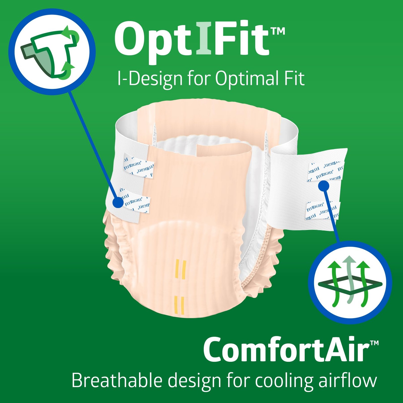 FitRight Ultra Adult Diapers, Disposable Incontinence Briefs with Tabs, Heavy Ab
