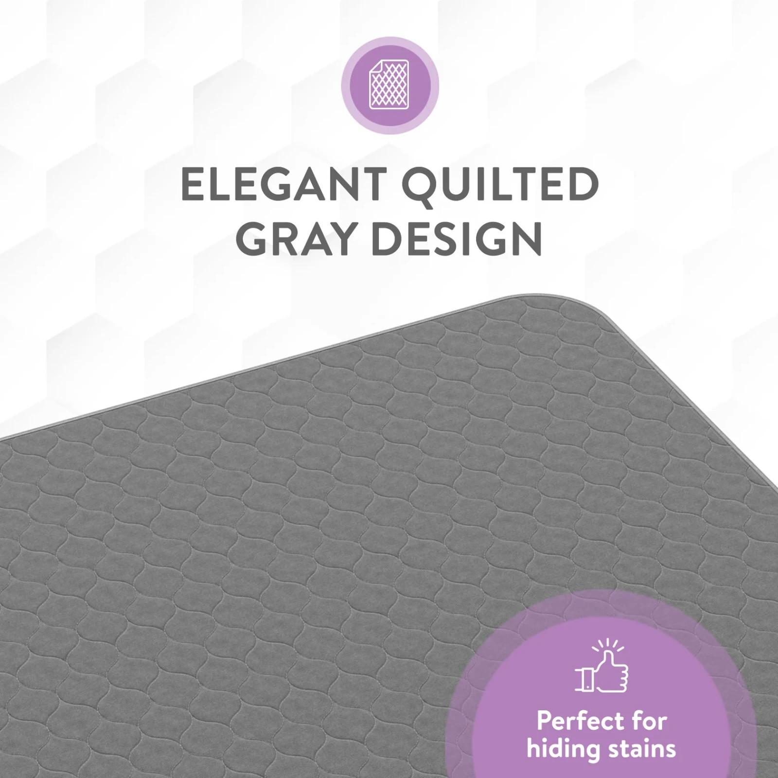 Inspire Stain Hiding Gray Washable Reusable Incontinence Bed Pads 34×36 (4-Pack)