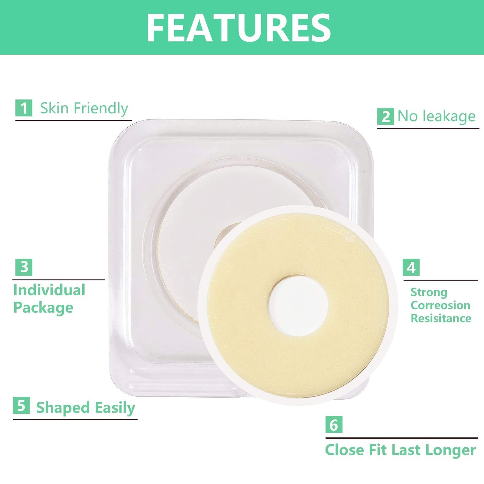 10pcs Ostomy Barrier Ring Moldable Ostomy Rings 45mm 4mm Thickness Diameter No L