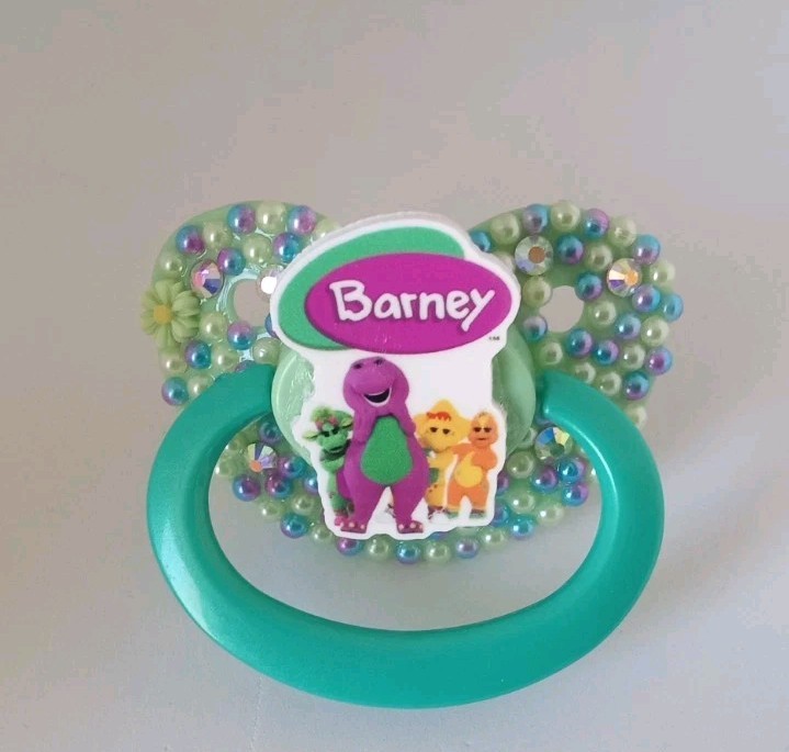 Adult Pacifier Dummy – NUK Inspired-Read Description- Barney-ABDL
