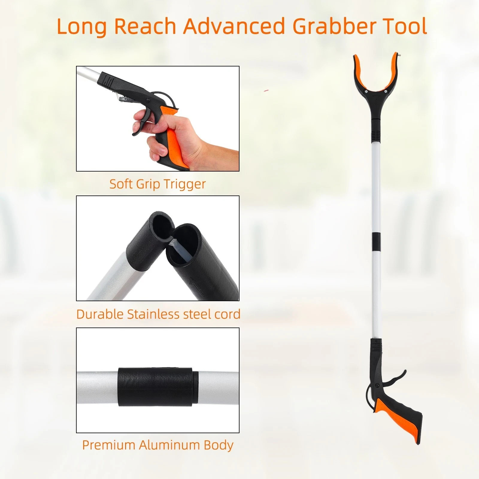 2PCS Heavy Grabber Tool Industrial Pick Up Stick Hand Grip Reach Trash Reacher