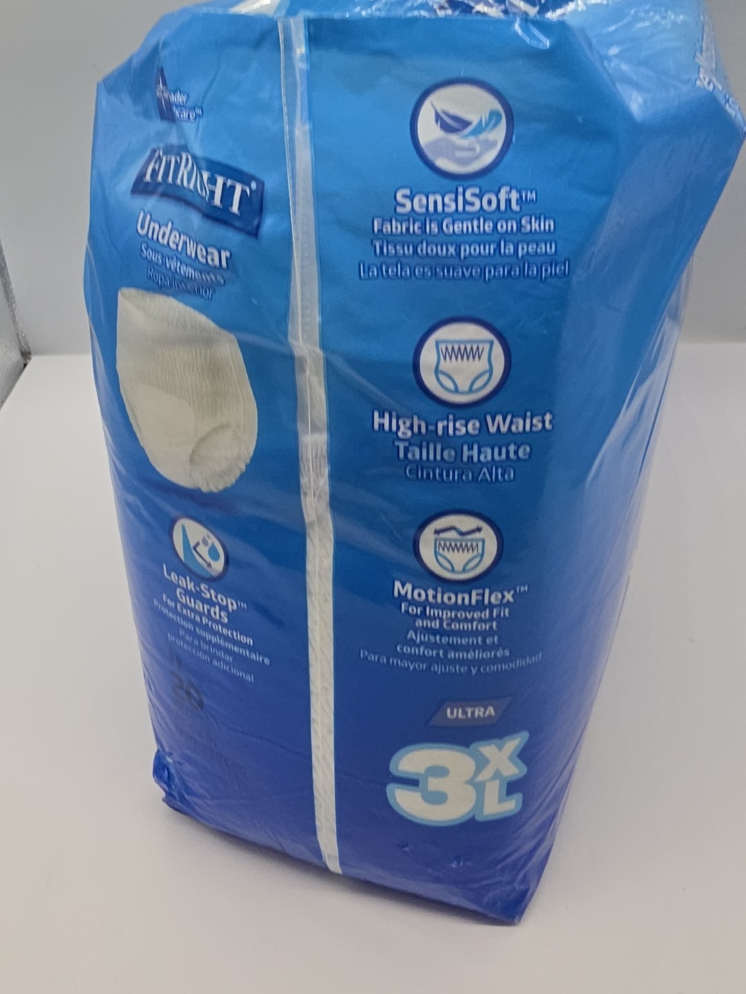 Case Medline FitRight 3XL 75-94” ULTRA Underwear 80 Count 4 Bags Of 20