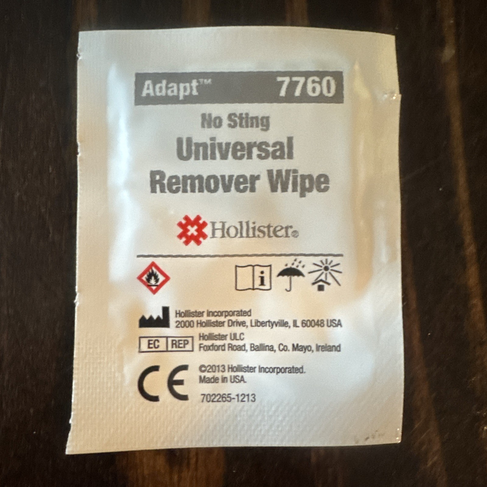 Hollister Adapt 7760 Adapt Adhesive Remover Wipe, No Sting, 50/box Exp 2017