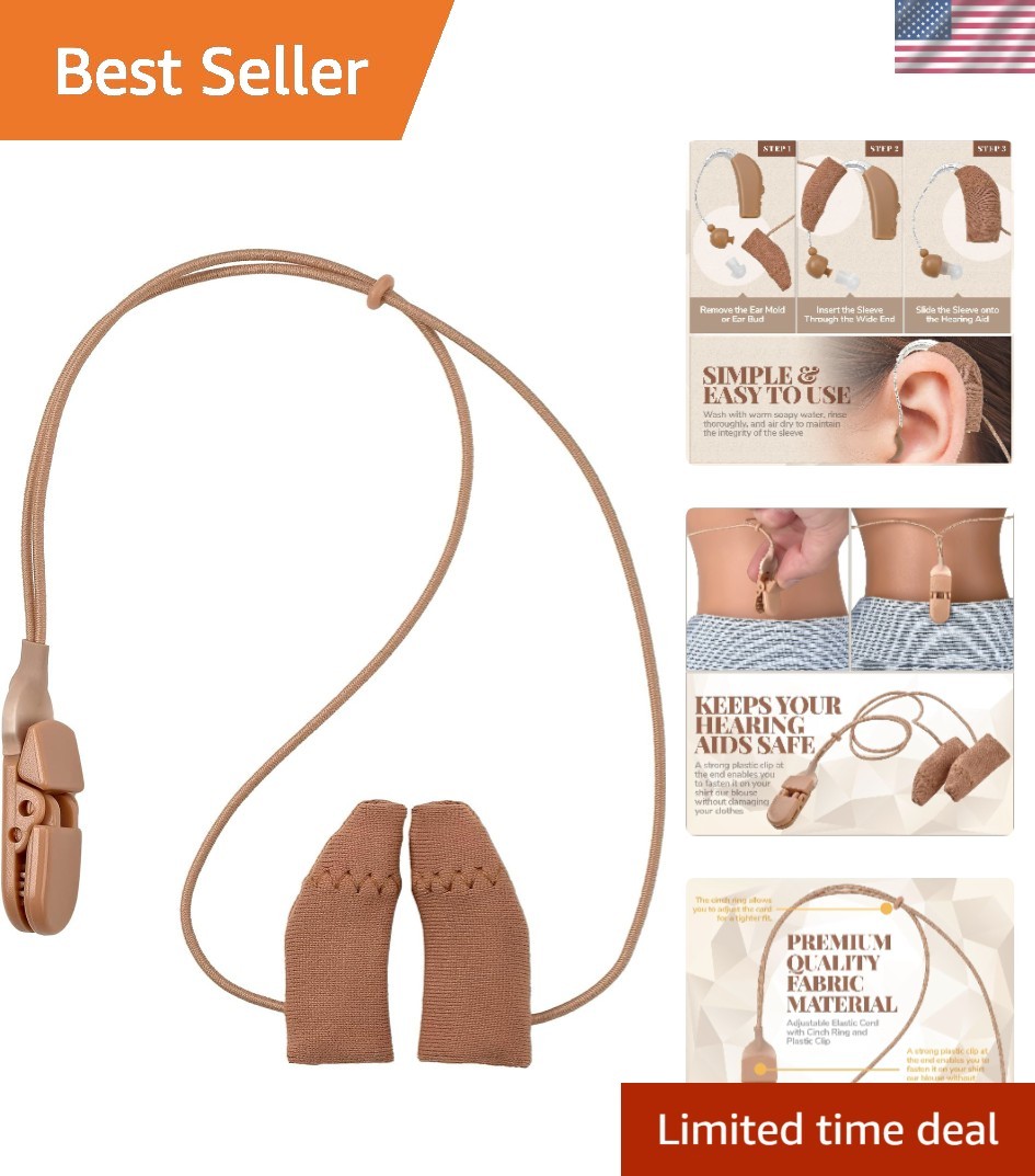 Hearing Aid Protectors and Clip – Corded Fabric Cover with Clasp Protects fro…