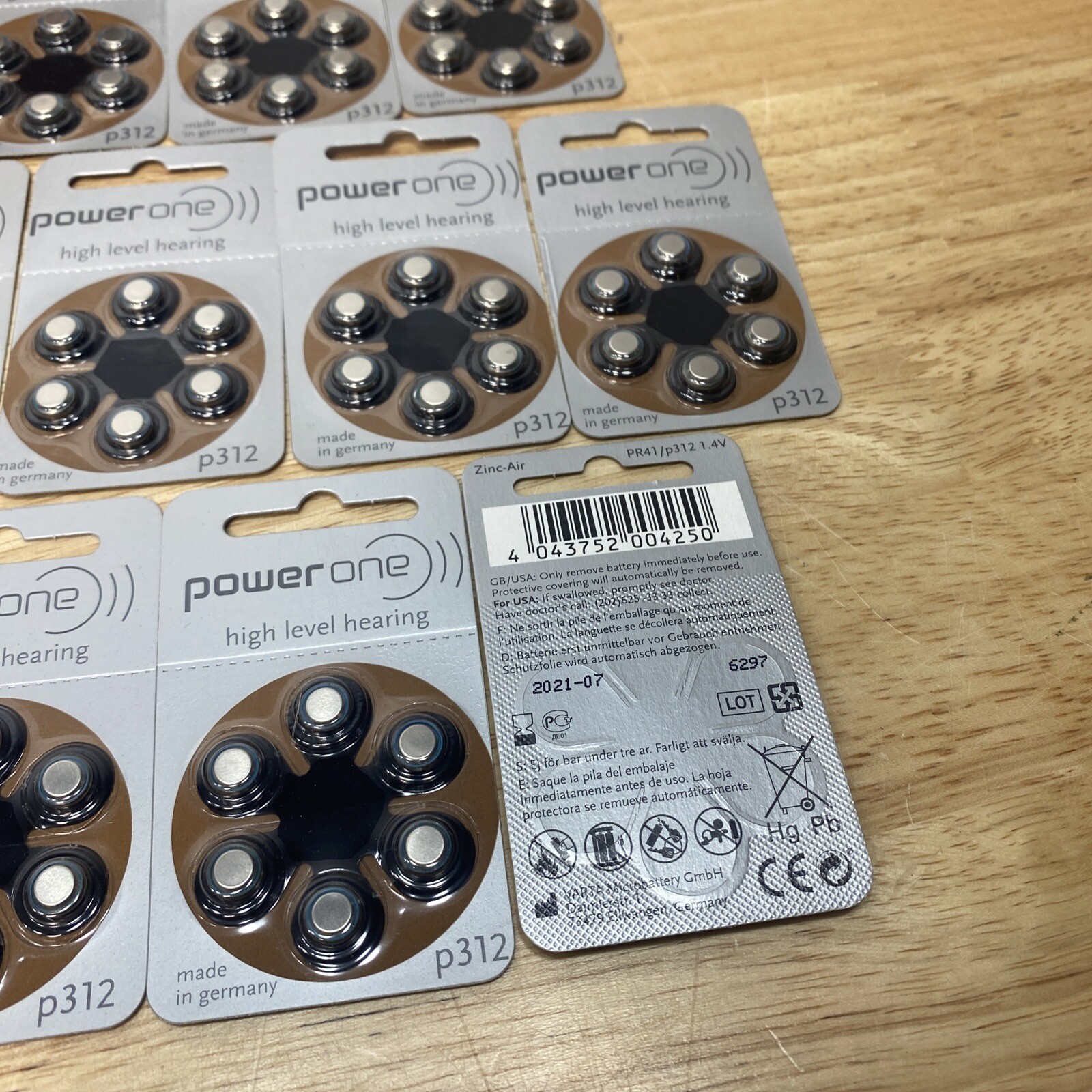 BRAND NEW [LOT OF 174] – PowerOne p312 Hearing Aid Batteries – 2021 Exp