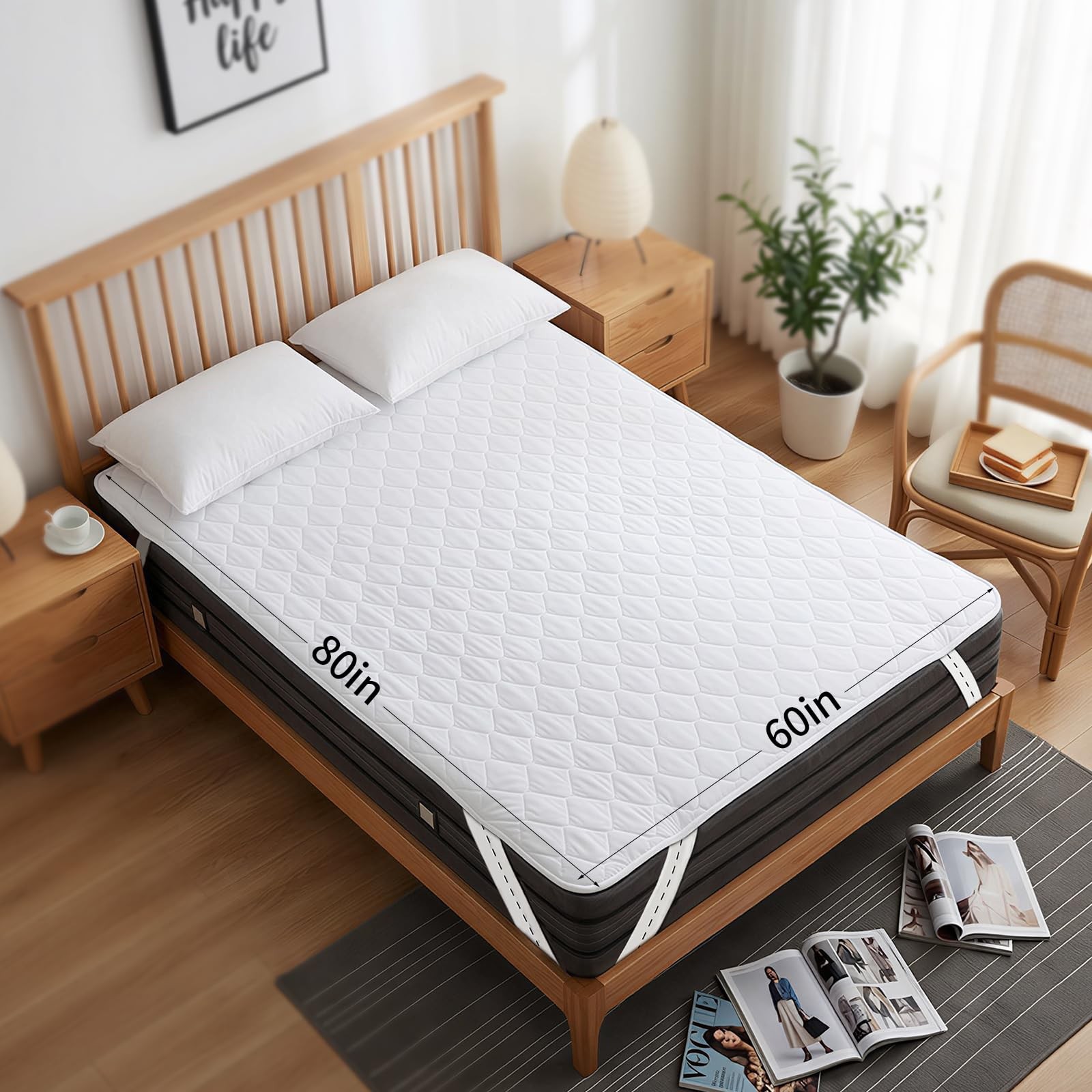 60×80 Inch Waterproof Mattress Protector Queen Incontinence Pad Fits 421
