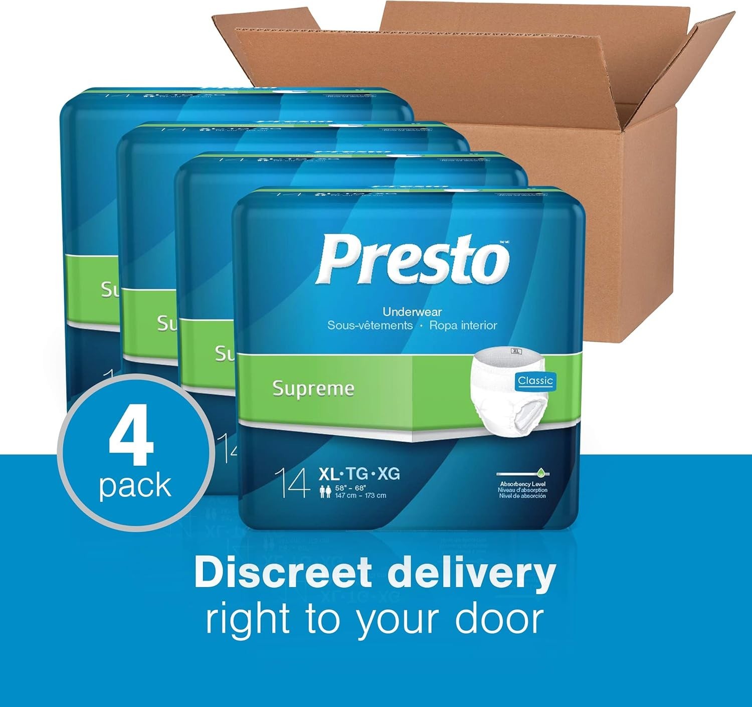 Presto Supreme Classic Protective Underwear, X-Large, 56ct (64)