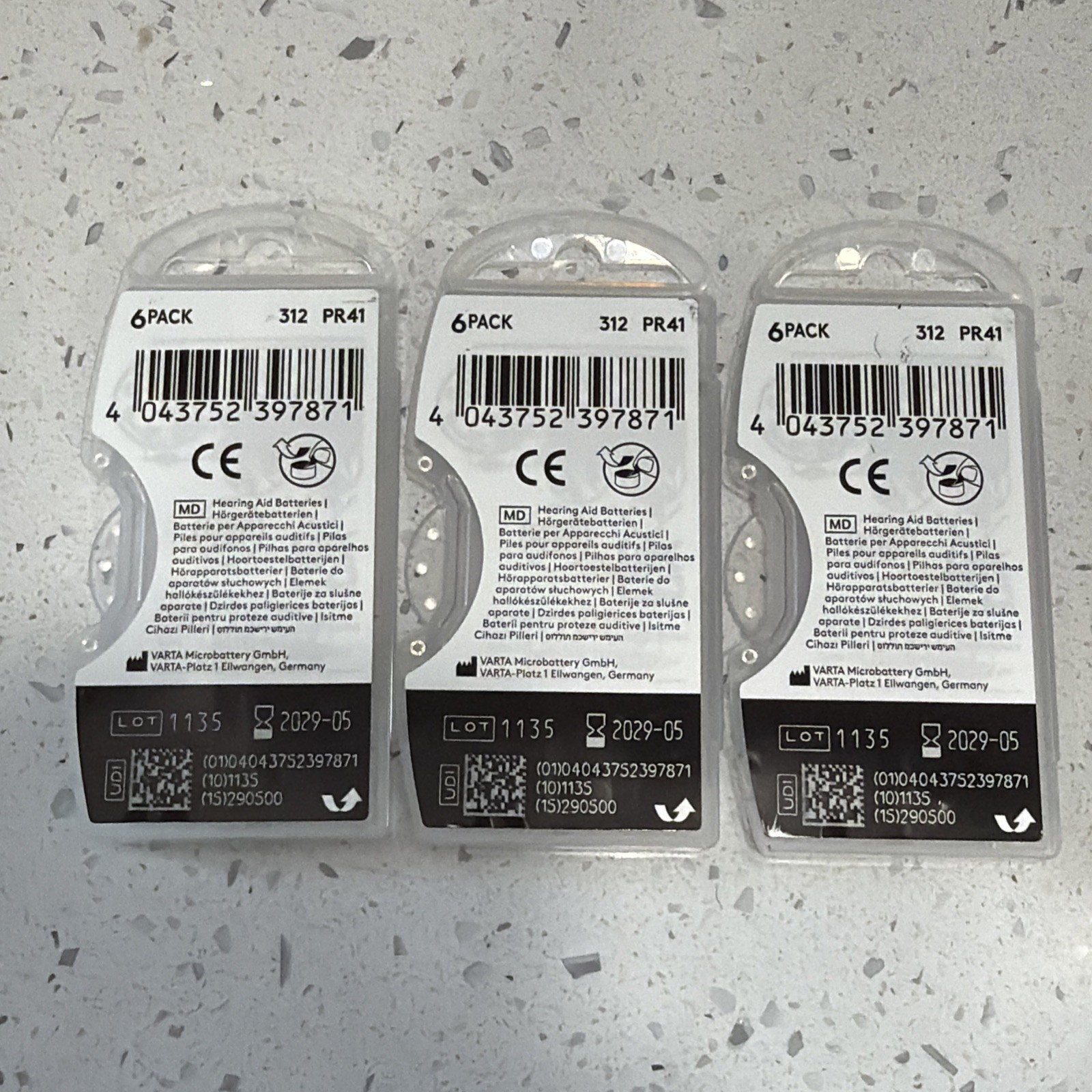 18 Duracell Activair Hearing Aid Batteries Size: 312 (6 pack) Lot Of 3