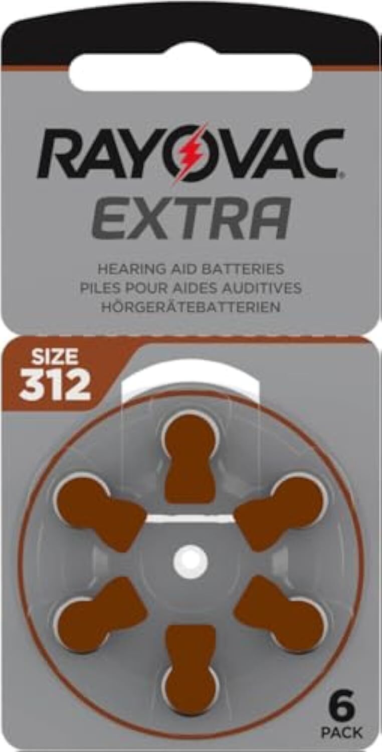 Rayovac 312 Hearing Aid Batteries 60 Count Mercury Free Long Lasting Power