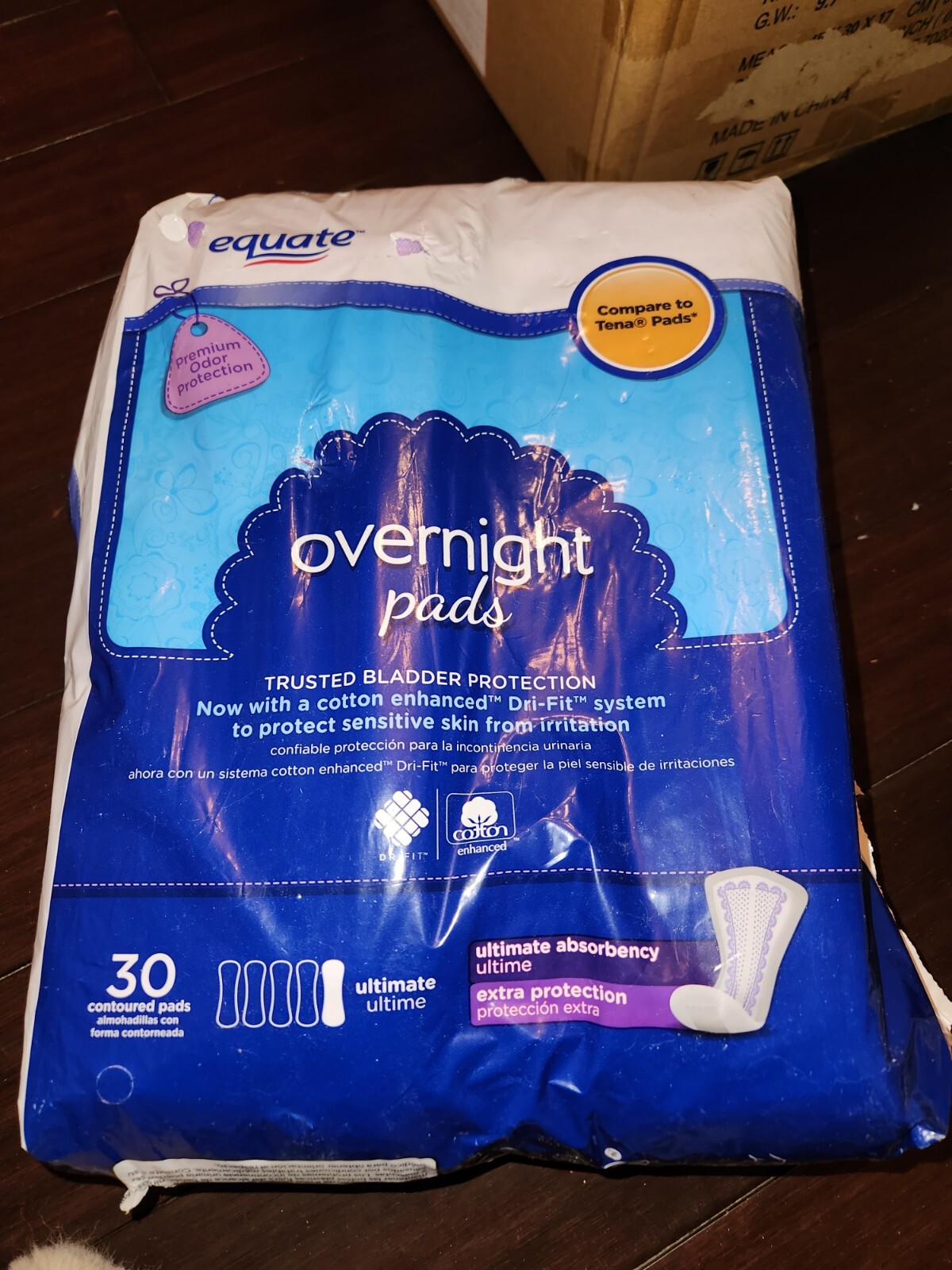 Equate Overnight Contoured Pads Ultimate Absorbency Extra Protection 30 count
