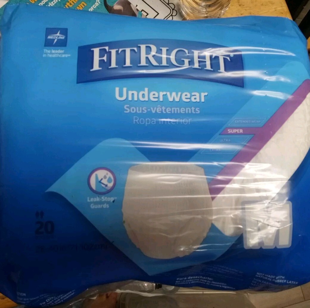 Adult Disposable Underwear Size M 28″-40″ Super-Absorbent 4 Packages