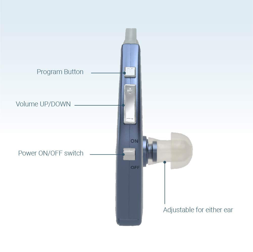 Digital Hearing Amplifiers Qty 2 (Modern Blue) 500Hr Battery by BHA-220