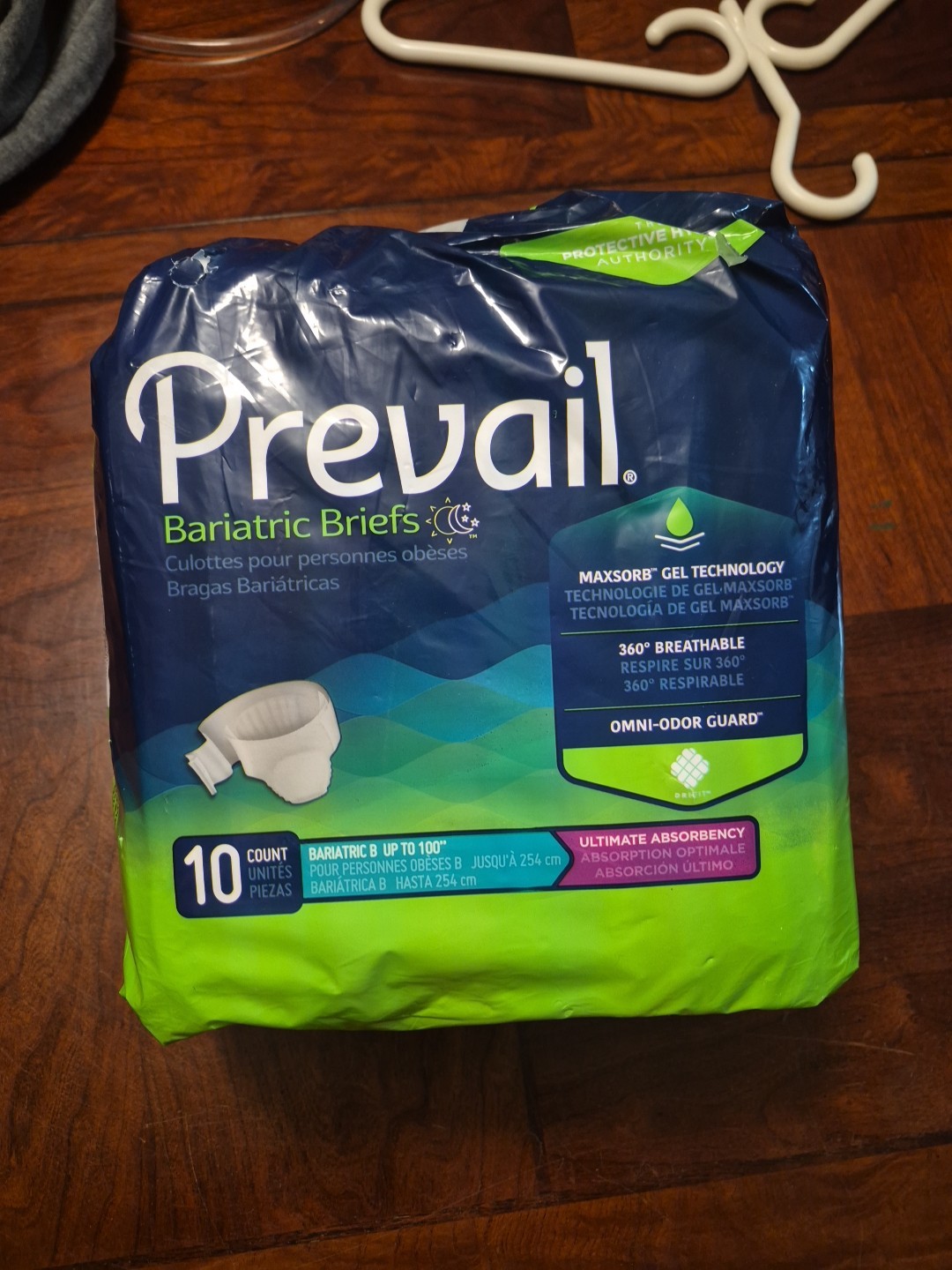 PREVAIL ADULT BARIATRIC BRIEFS SIZE B UP TO 100” (10 count) Unsealed
