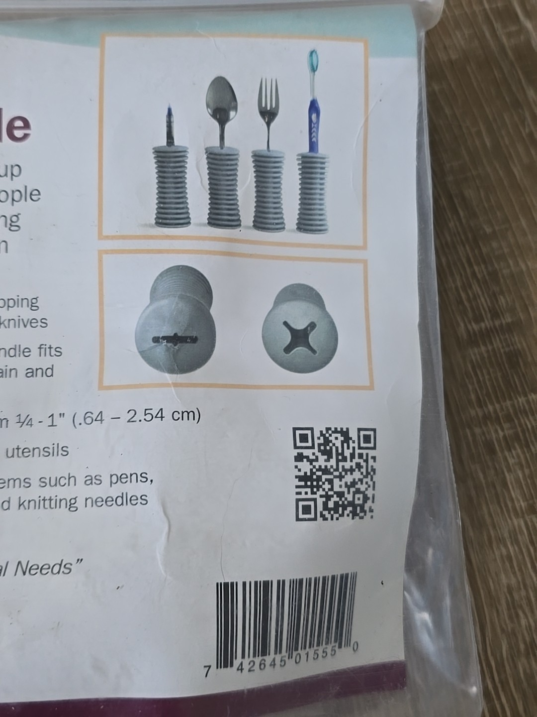 Maddak Universal Built-Up Handle For Utensil Self-Feed Crochet Hook Toothbrush