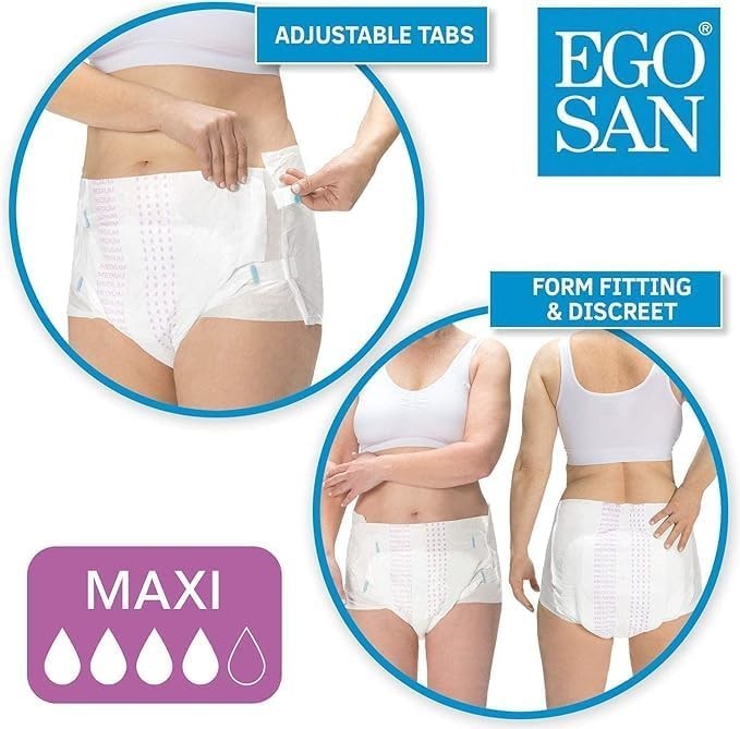 Comfort Fit Maxi Adult Diapers – 2 Count, Odor Control and Leak Guard Included