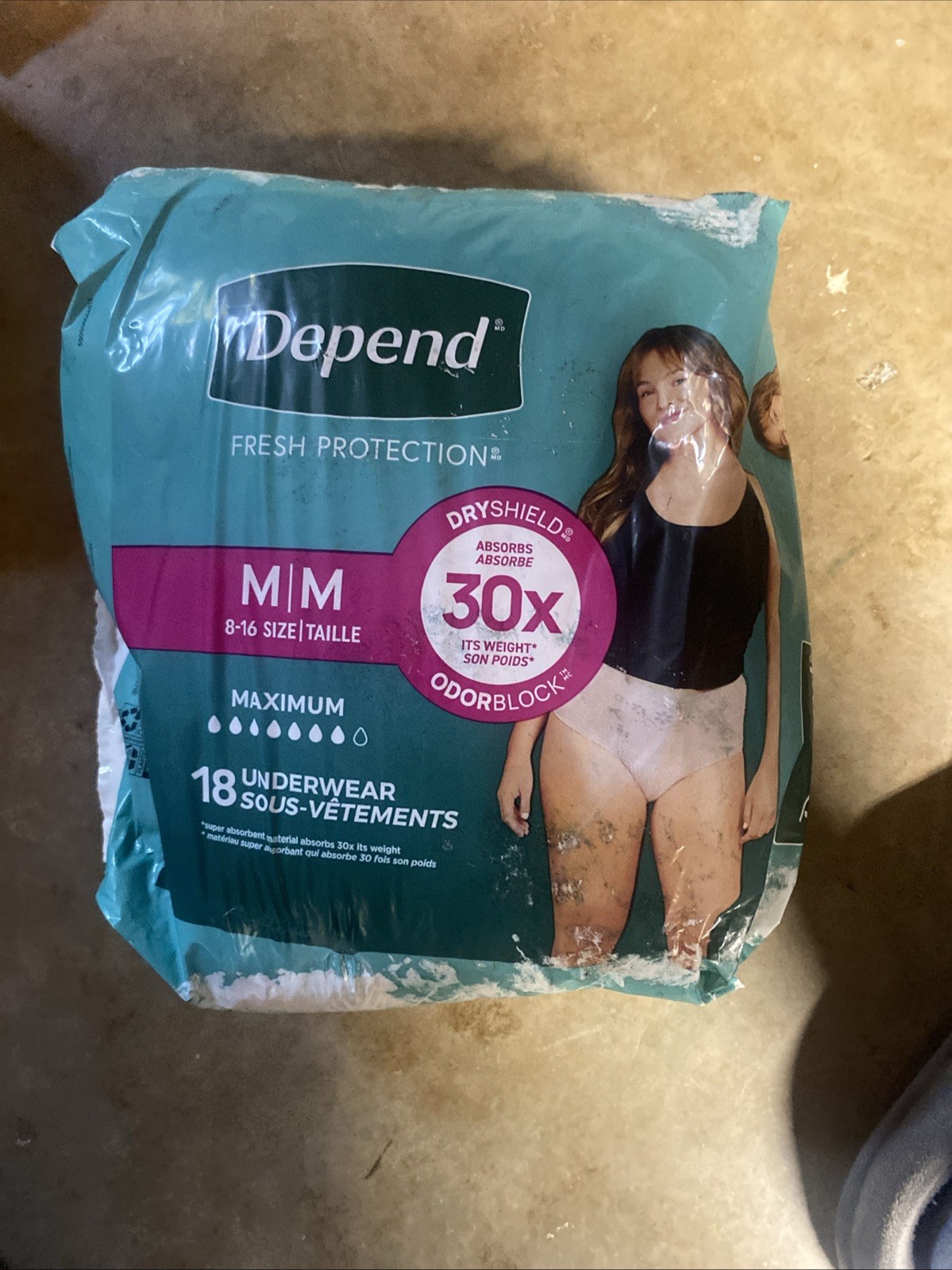 Depend Fit-Flex Women’s Adult Diapers, Fresh/Max Protection, Medium – Pack of 18