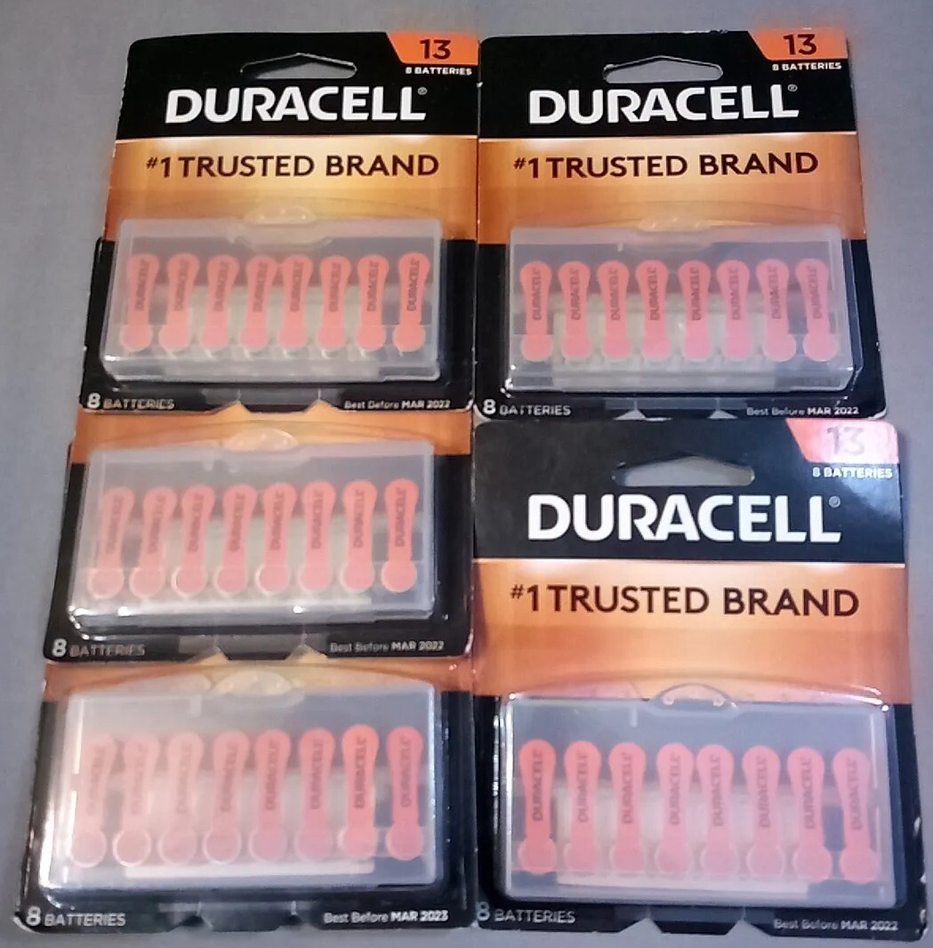 5 Packs Duracell 8 Hearing Aid Batteries 13 DA13B8ZM Best Before March 2022&2023