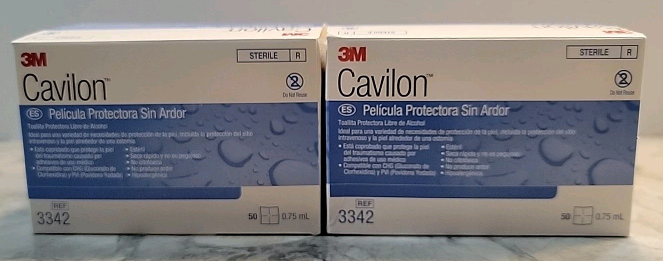 3M Cavilon No Sting Barrier Film Wipes 3342 – 50 x 0.75ml (3342) – New Box A26