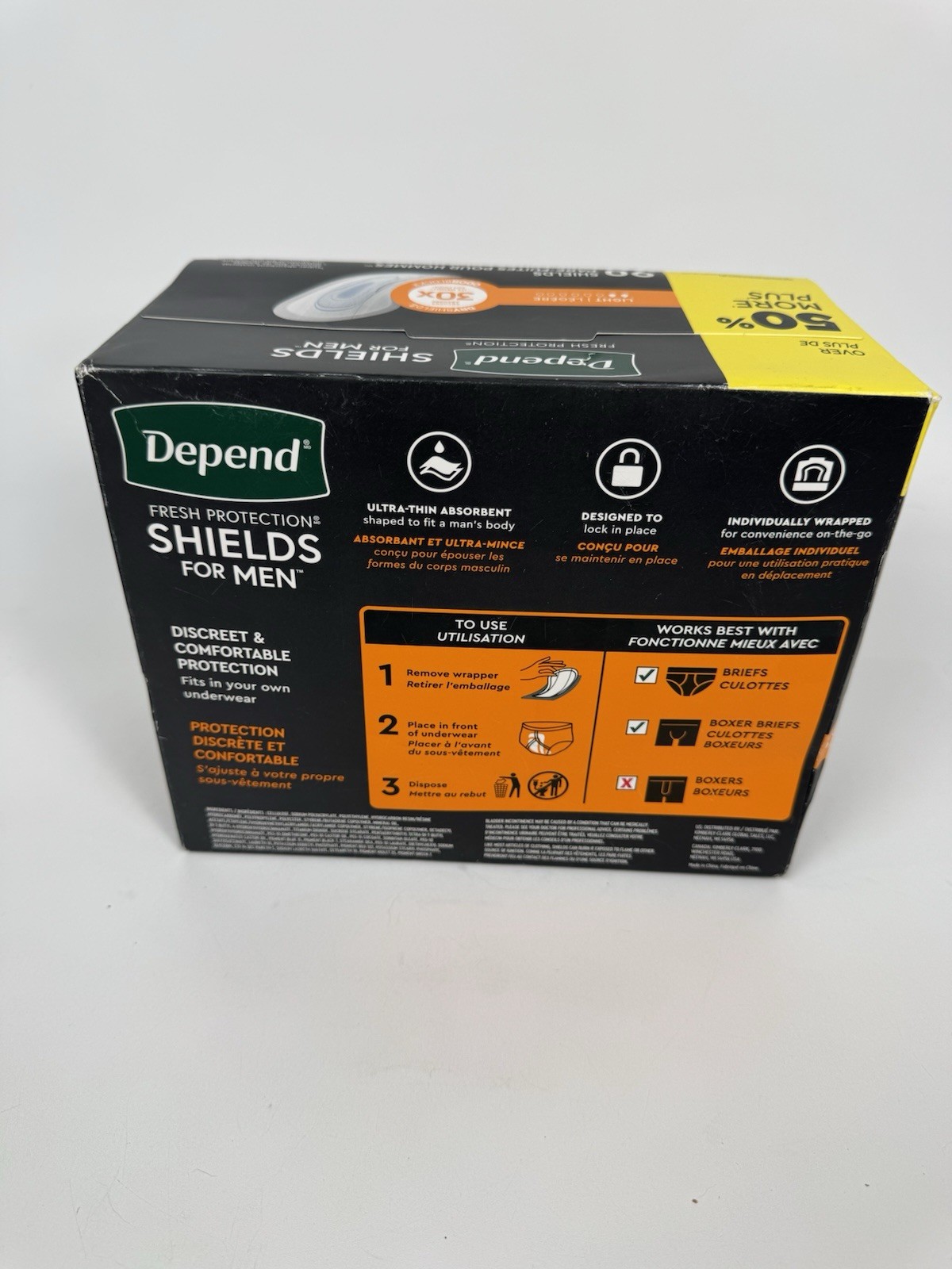 Depend Shields For Men Light Incontinence Pads 90 Count Fresh Protection