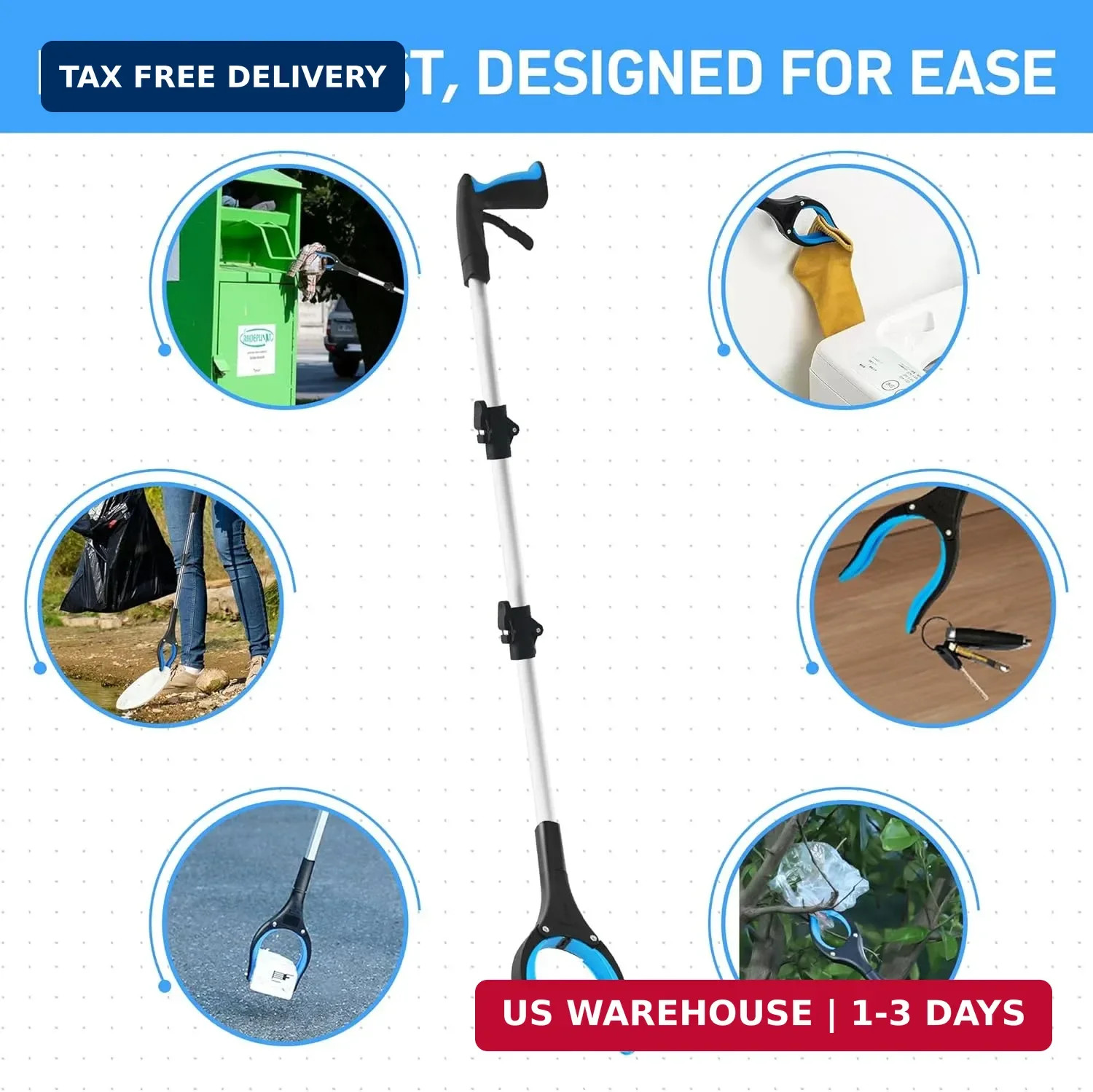 Grabber Reacher Tool for Seniors,36″ Foldable Reacher Grabbers Pickup Stick with
