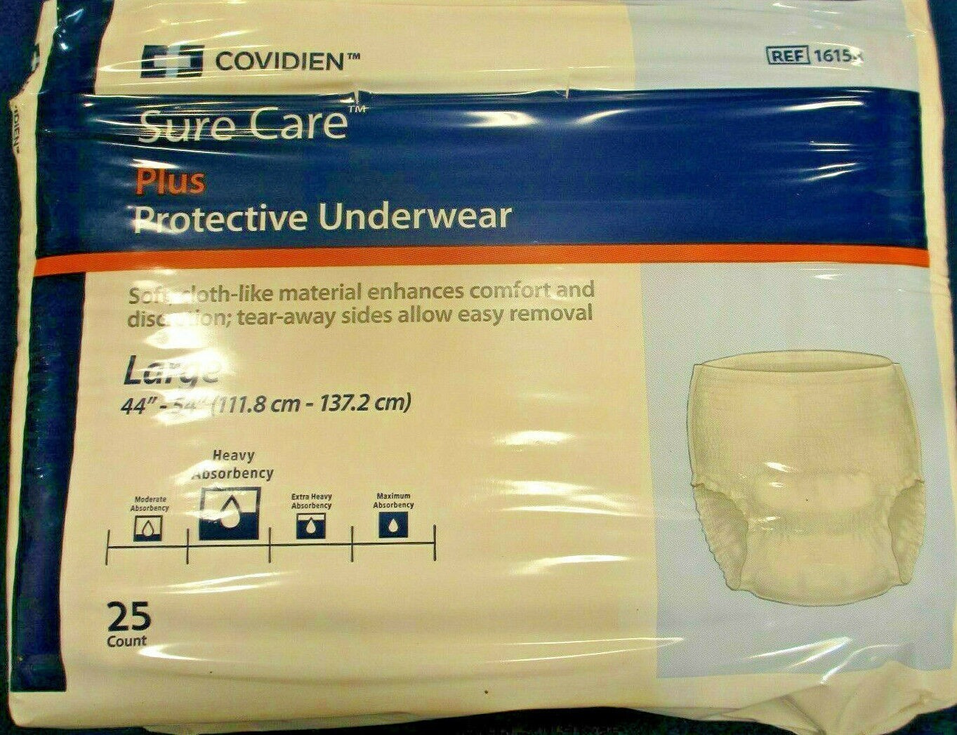 Covidien Sure Care Protective Underwear Super Absorbency Large 44-54″; 25/bag