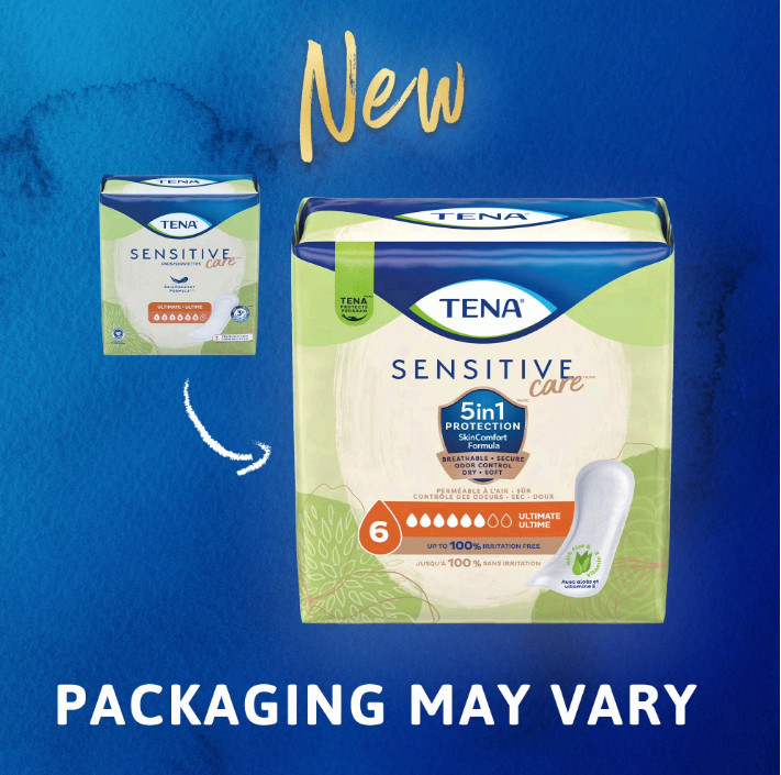 TENA Sensitive Care Ultimate Absorbency Incontinence Pad for Women, 99 Count