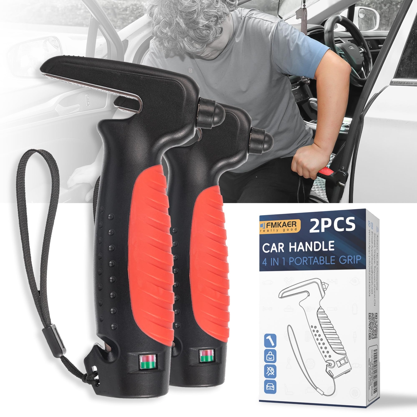 4 in 1 Car Door Handle Assist for Elderly 2PCS – Multifunction Car Transfer A…