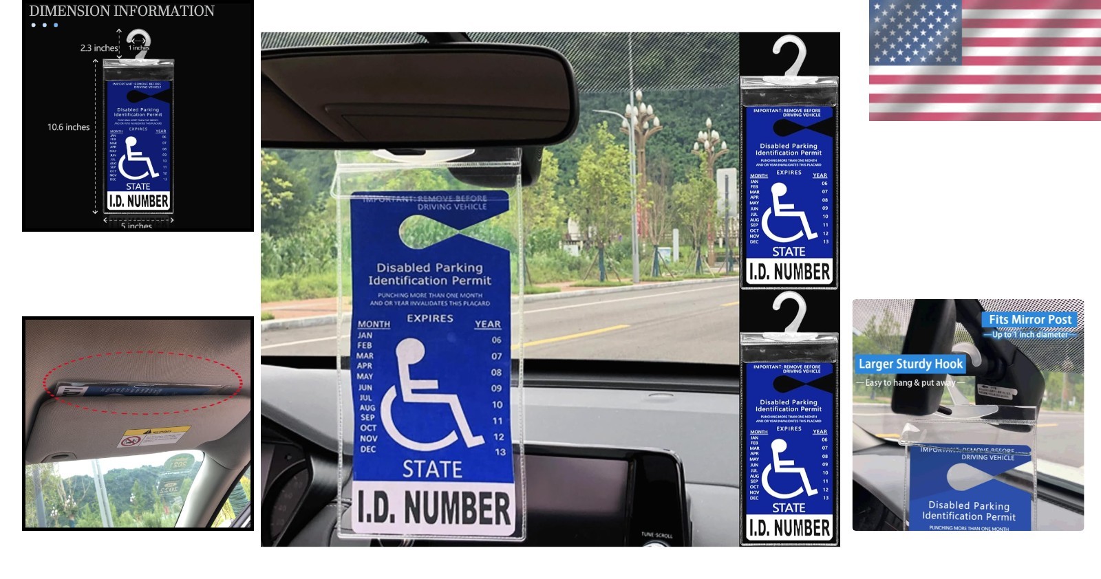 2 PCS High-Definition Handicap Placard Holder – Secure and Protective Design