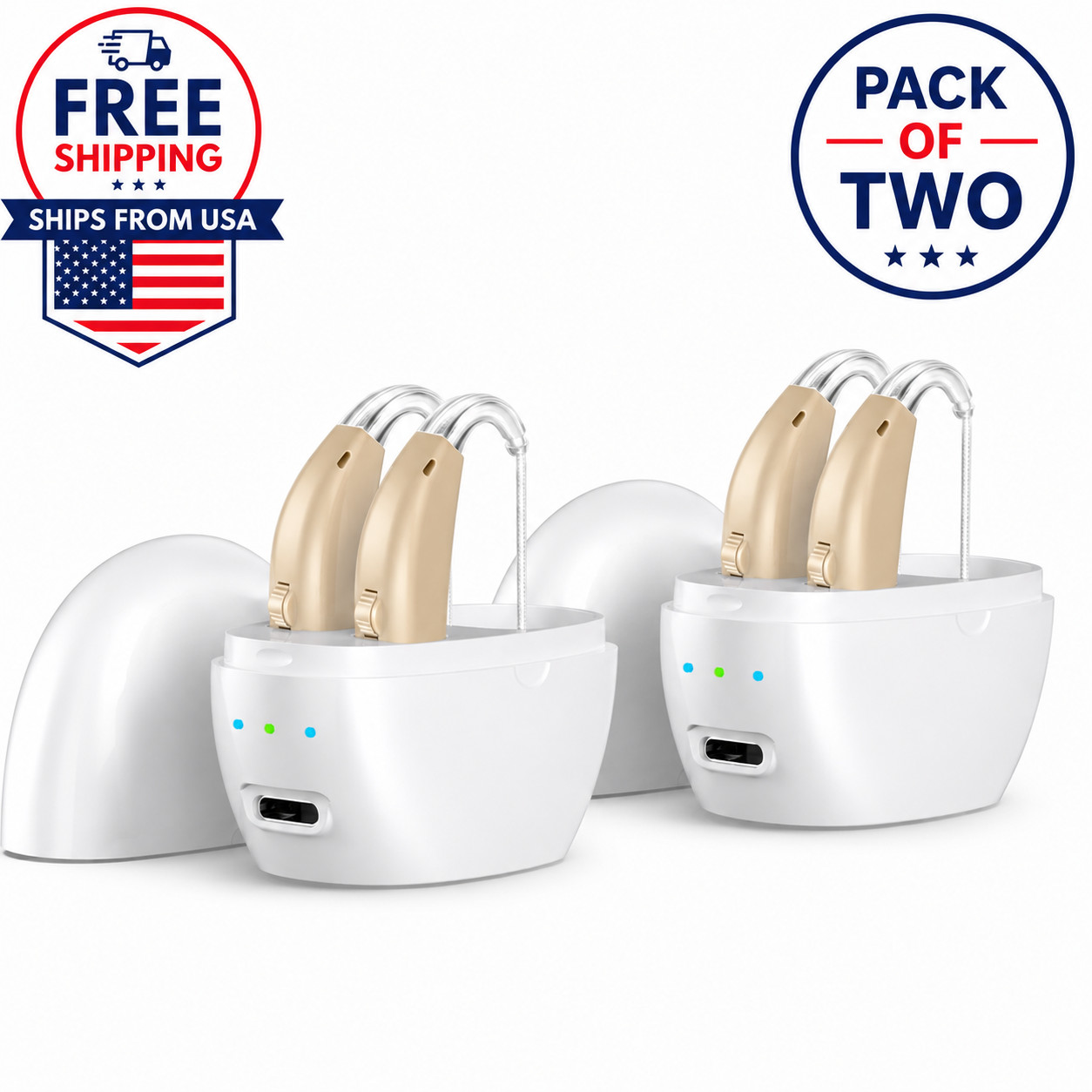 Wuvee Hearing Aids Hearing Amplifiers for Seniors Rechargeable with Noise Cancel