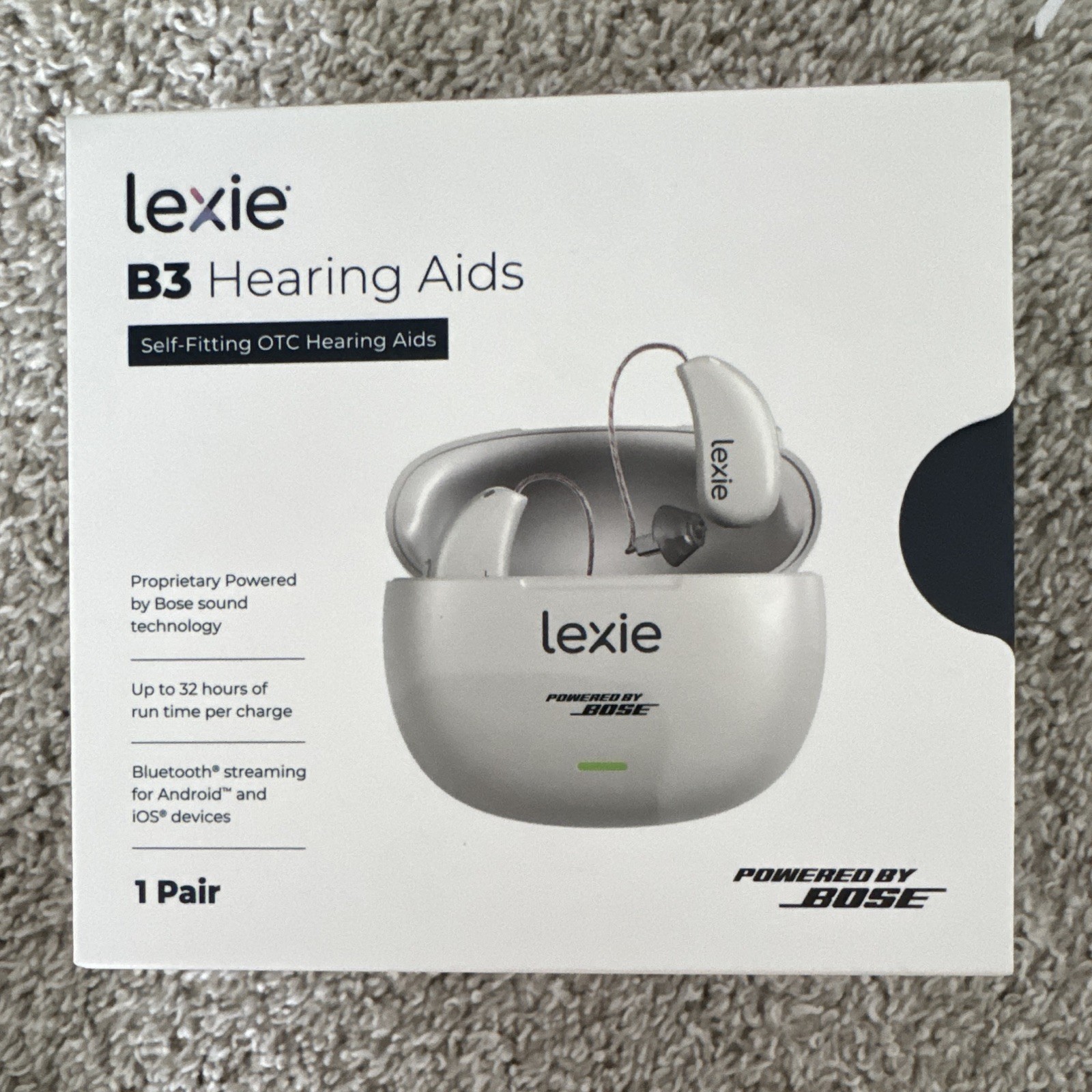 Lexie B3 RIC Hearing Aids Powered by Bose Bluetooth Rechargeable NEW IN BOX