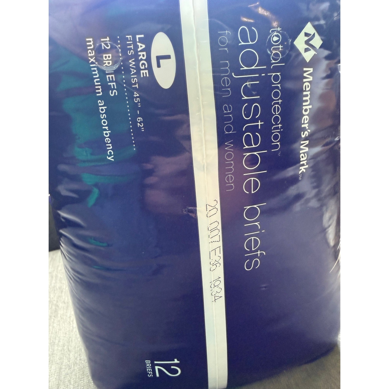 Member’s Mark Total Protection Adjustable Briefs Large 12 Count Max Absorbency