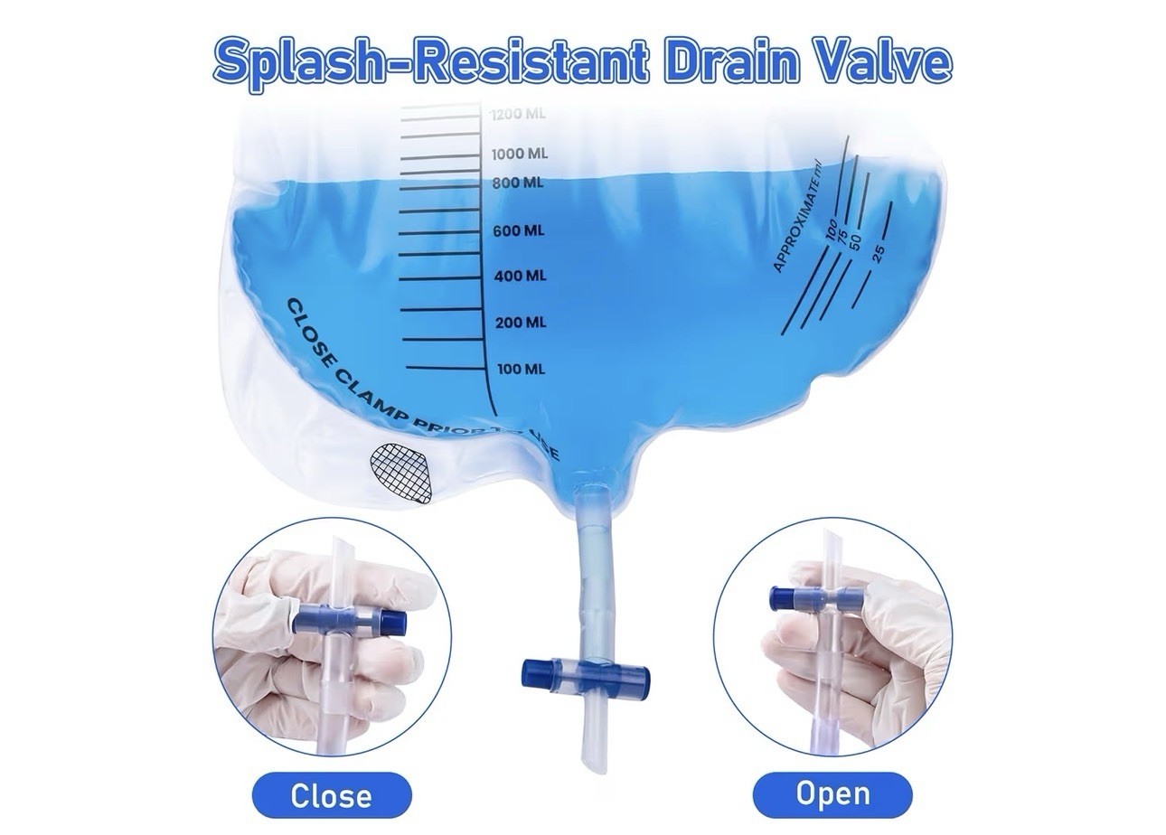 2000Ml Catheter Bags for Men and Women 3 Pack Professional Urinary Drainage Bags