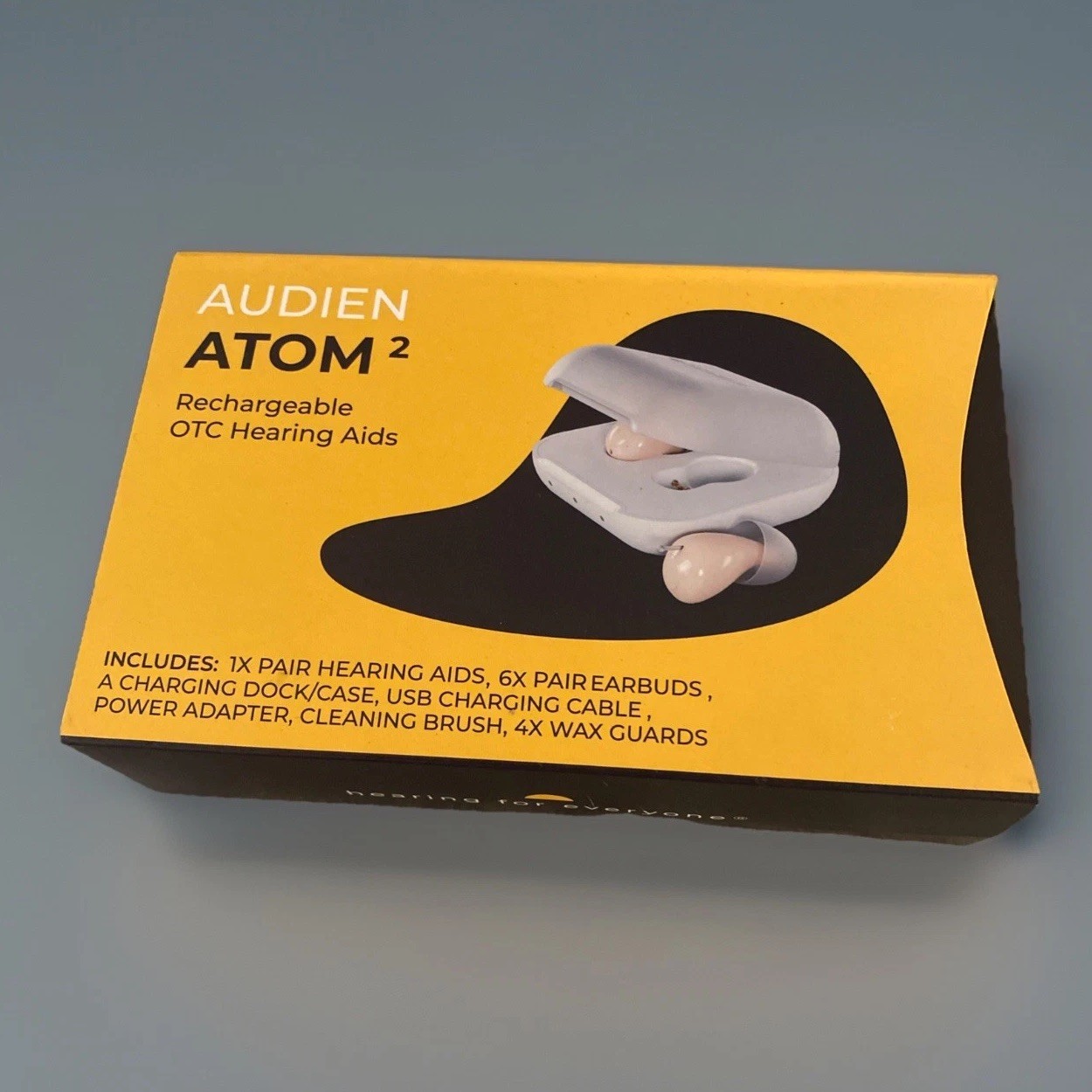 Audien ATOM PRO 2 Wireless Rechargeable OTC Hearing Aid Premium Comfort Design
