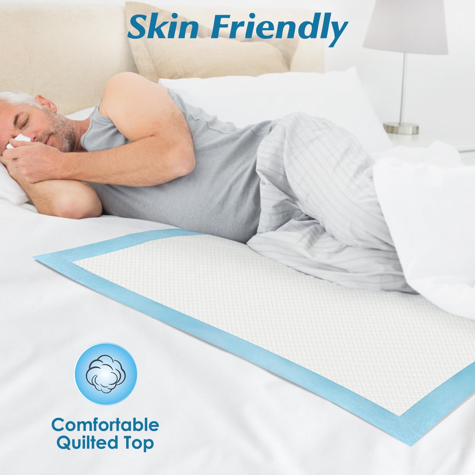 Disposable Underpads Leakproof 5 Layer, Quick Drying, 100 Count 22” x 22”