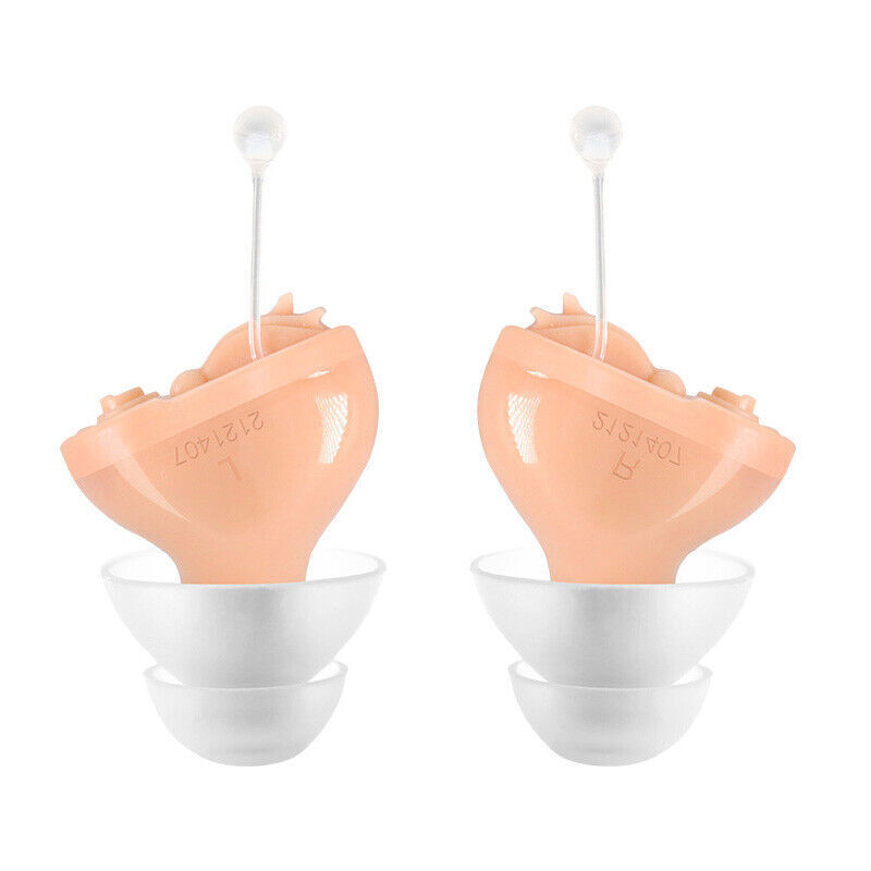 L/R Mini Digital Hearing Aids Invisible In-Ear Enhancer Sound Amplifier