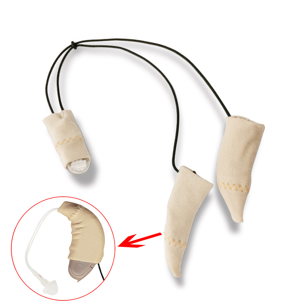 Hearing Aid Clip Cotton Protective Cover Coded Protector Sweatband with Clip