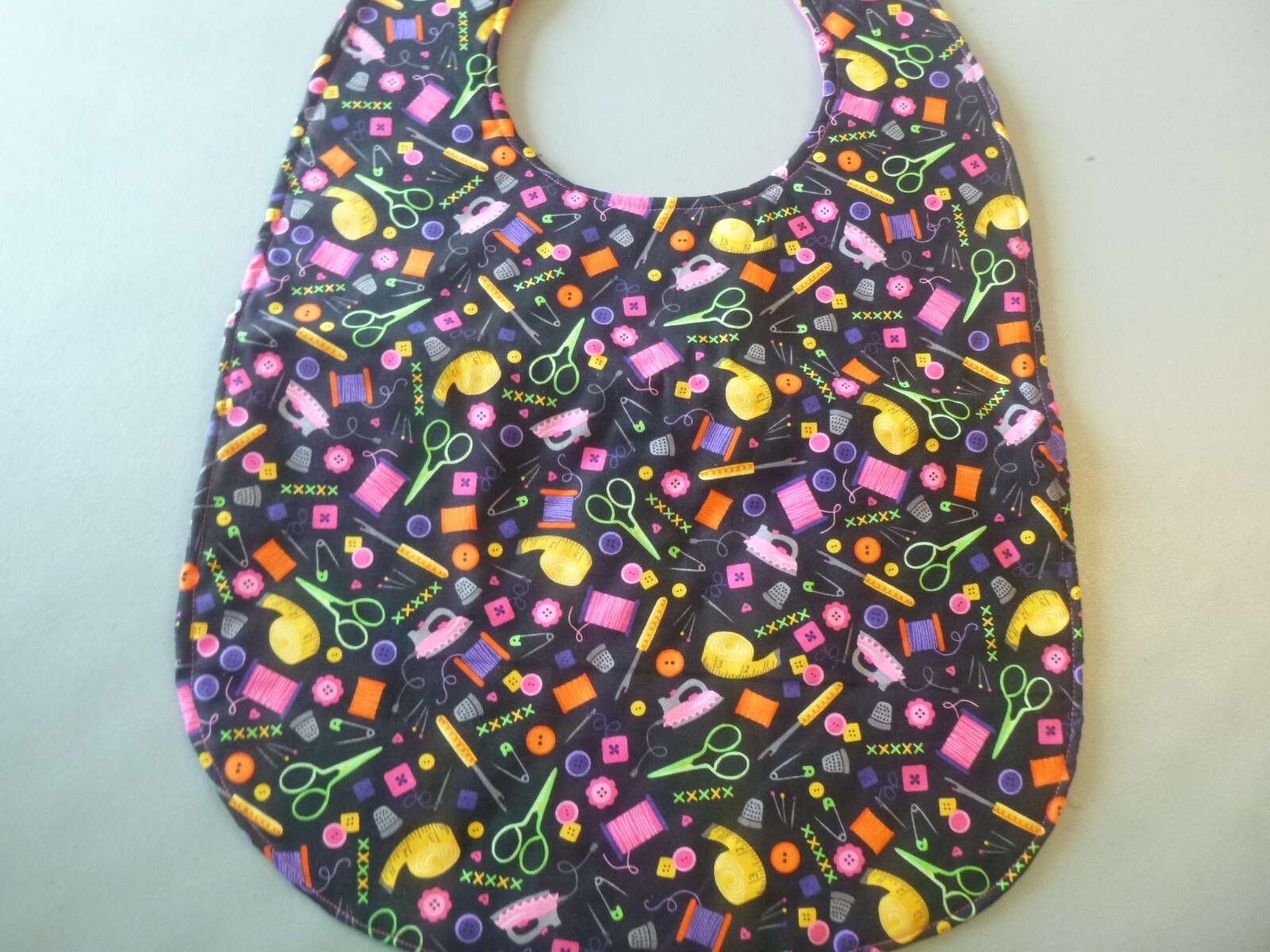 Adult Bib/Clothing Protector double thickness with Quilted Diamond Backing