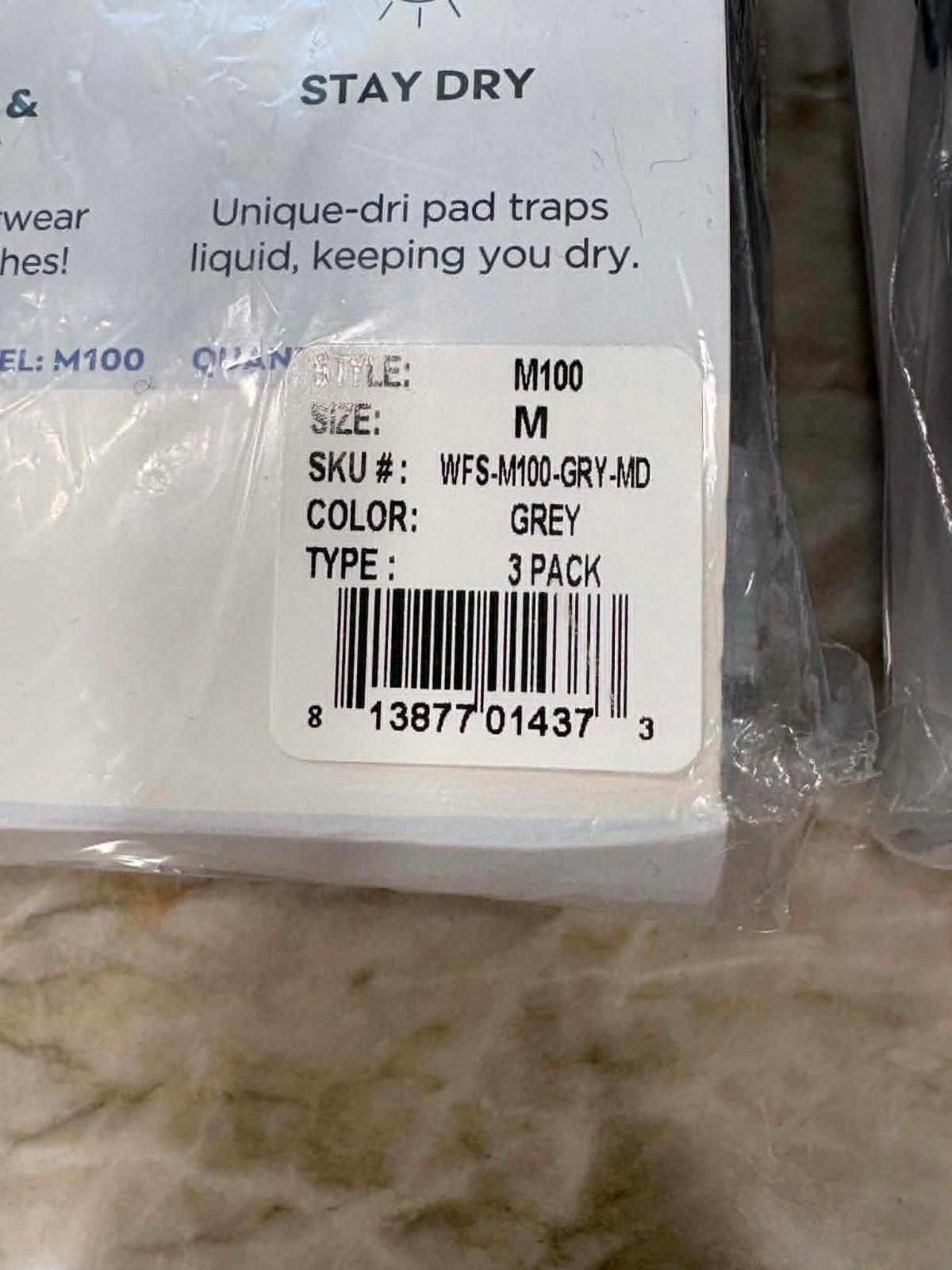 Wearever Men’s Incontinence Briefs Medium Gray M100 Leak Control 3-Pack LOT of 2