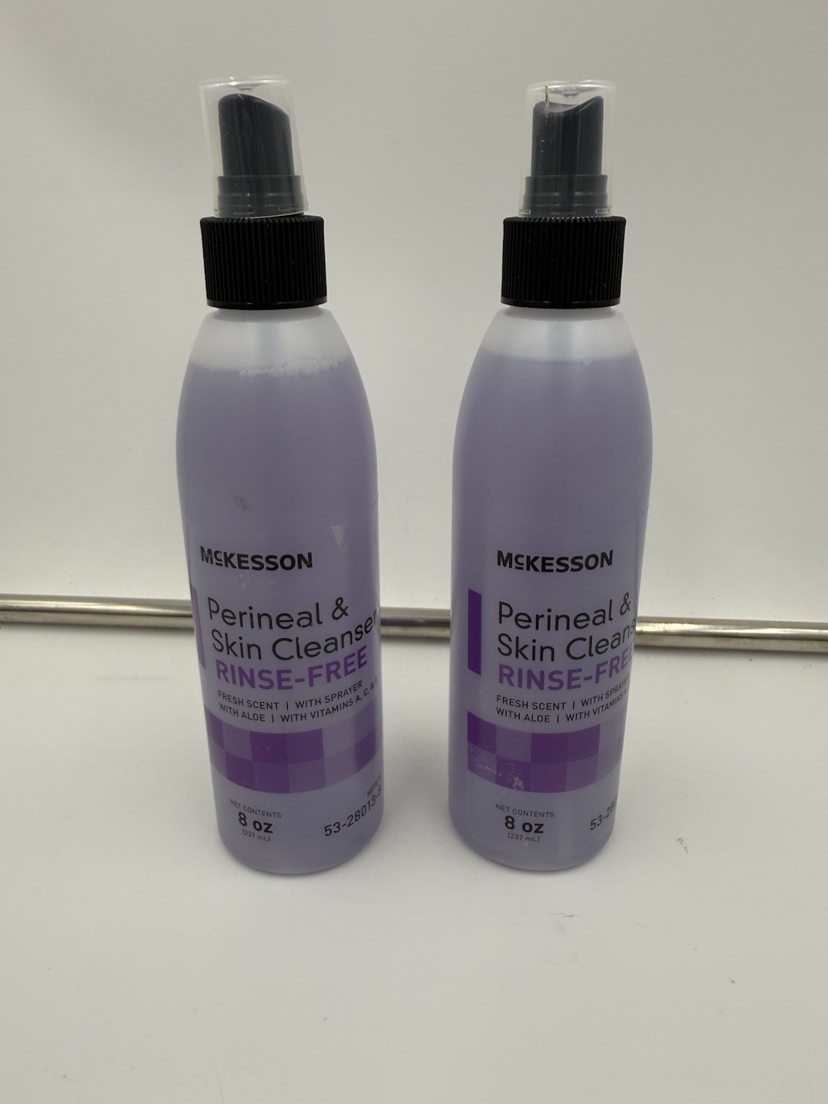 2x McKesson Rinse-Free Perineal Wash Scented Skin Cleanser 8 oz Pump Bottles