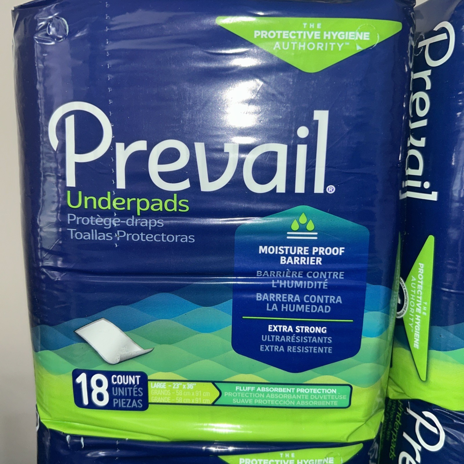 Prevail Total Care Disposable Underpad Fluff 23X36″ – 4 packs of 18 = 72 Pads