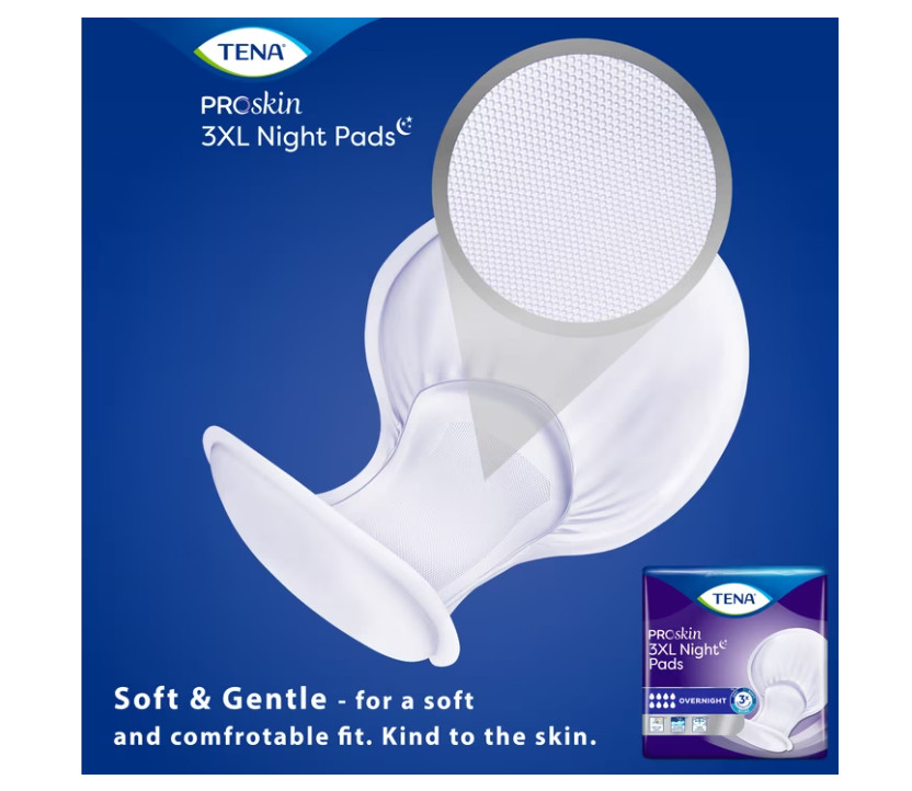 TENA ProSkin 3XL Overnight Incontinence Pads 48 Ct Men Women Maximum Coverage