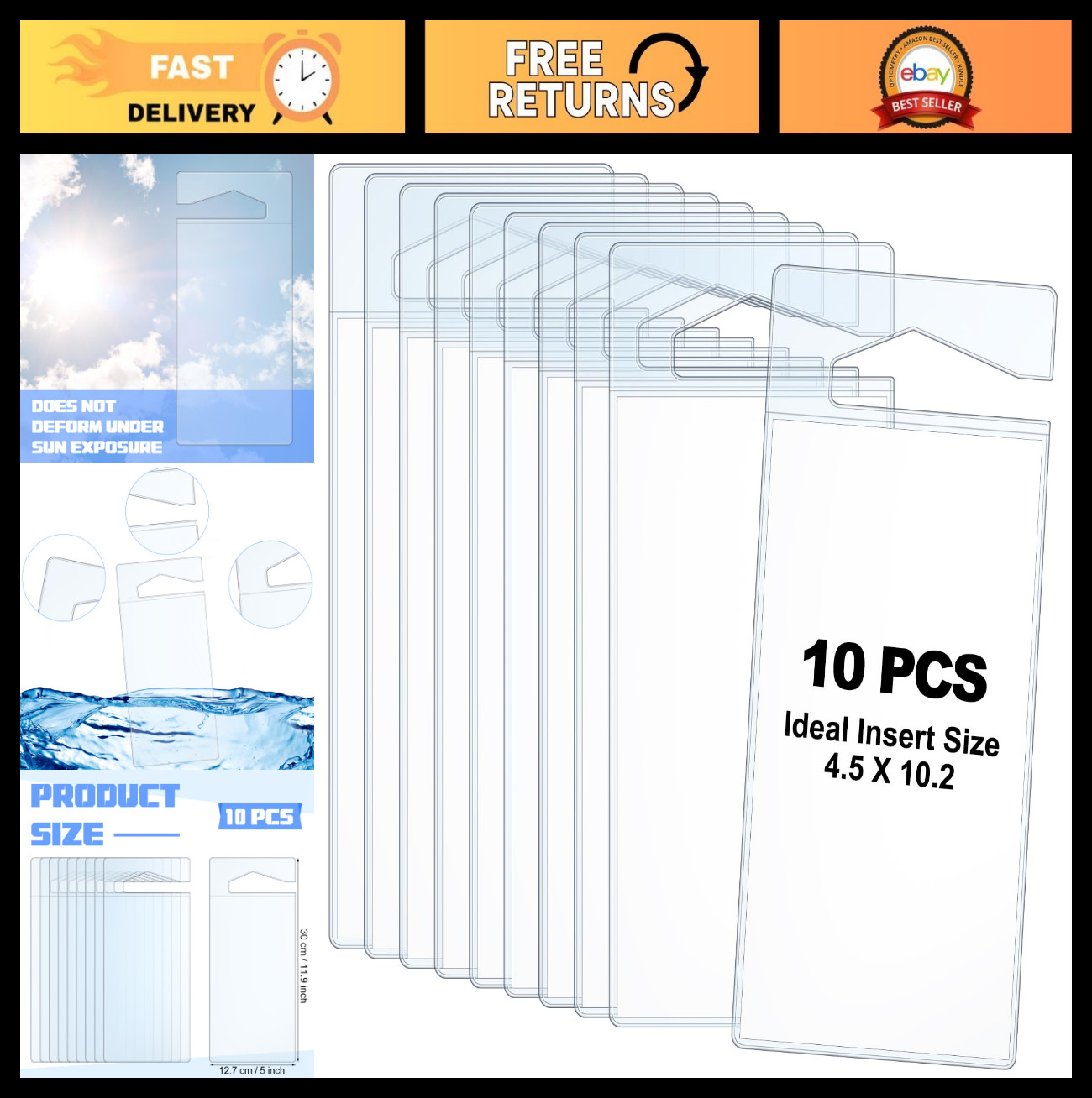 10 Pcs Clear Plastic Disabled Parking Permit Holder 4.5×10.2 Inch Auto Sleeve