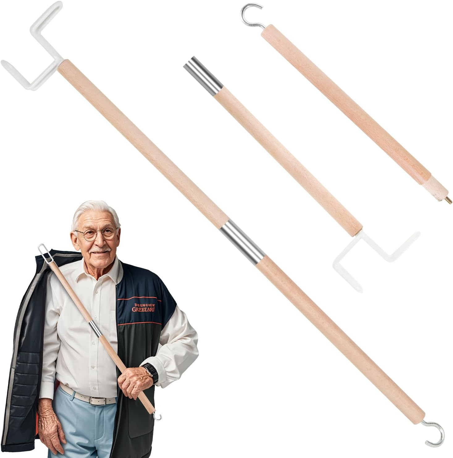 27″ Dressing Stick, Sock Remover Tool, Independent Living Aid, Dressing Aids