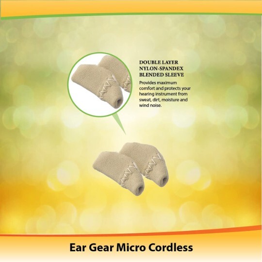 Ear Gear Micro Cordless (Binaural) | Up to 1″ Hearing Aids | Blue
