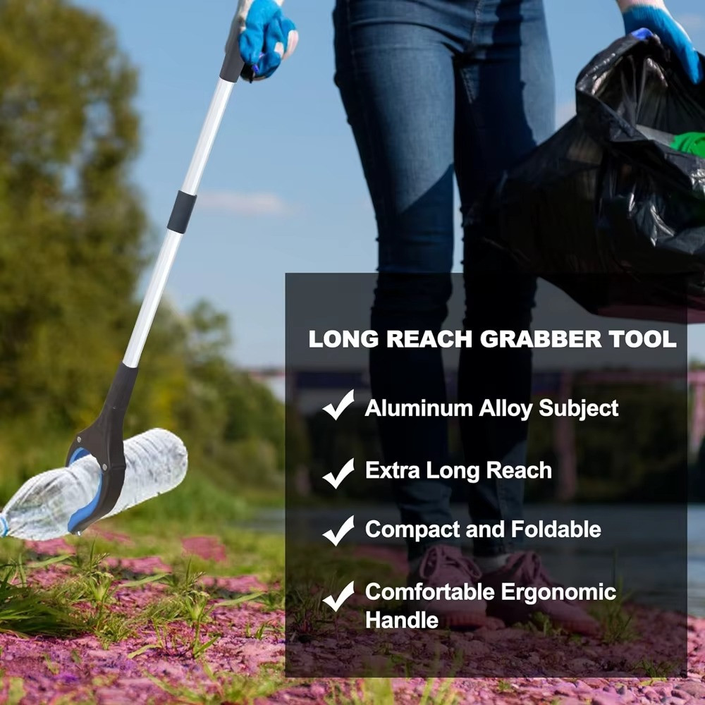 Foldable Gripper Extender Hand Tools Litter Picker Collapsible Garbage Grabber